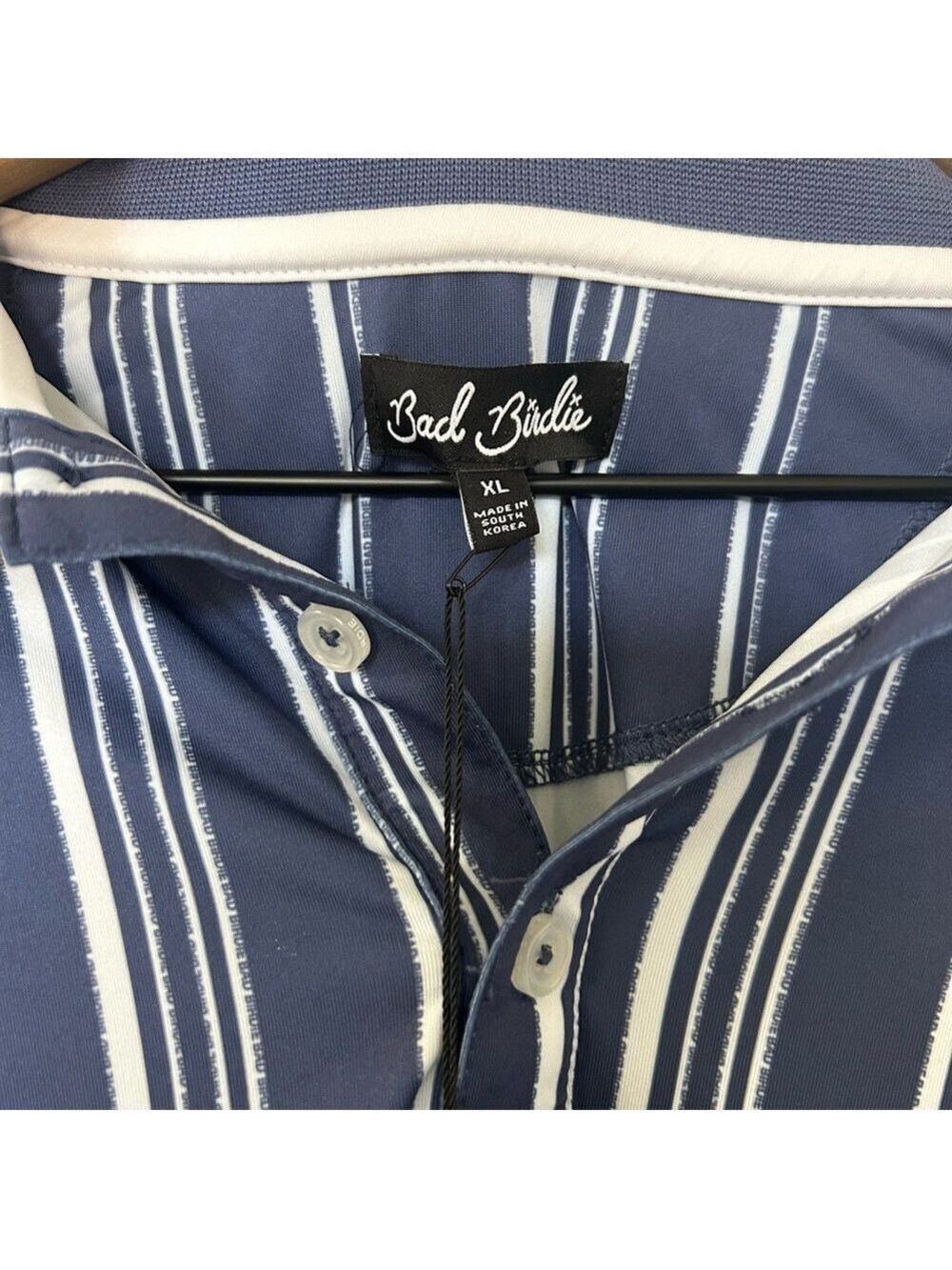 Bad Birdie Winning Streak Polo Mens XL Cobalt Blue Golf Performance NWT - Picture 2 of 5